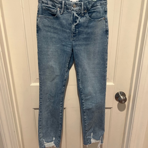 Women's Blue Distressed Jeans - Picture 1 of 2